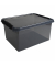 Aufbewahrungsbox Comfort Line H6165208, 36 Liter, mit Deckel, au&szlig;en 500x400x260mm, Kunststoff, 80 % recycelt grau transparent