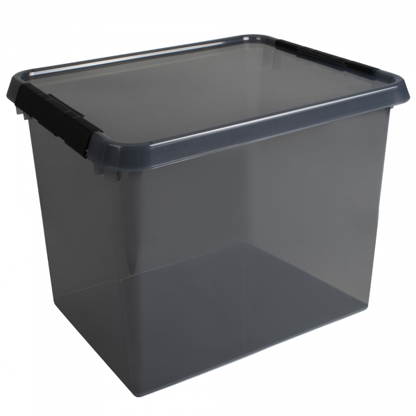 8711112015500 - Aufbewahrungsbox Comfort Line H6165308 52 Liter mit Deckel außen 500x400x380mm Kunststoff 80 % recycelt grau transparent 87