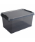 Aufbewahrungsbox Comfort Line H6164908, 6 Liter, mit Deckel, au&szlig;en 300x200x145mm, Kunststoff, 80 % recycelt grau transparent