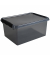 Aufbewahrungsbox the comfort-line H6165008, 15 Liter, mit Deckel, au&szlig;en 30x18x40cm, Kunststoff, 80 % recycelt grau transparent