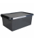 Aufbewahrungsbox Comfort Line H6165508, 45 Liter, mit Deckel, au&szlig;en 600x400x260mm, Kunststoff, 80 % recycelt grau transparent