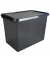 Aufbewahrungsbox the comfort-line H6165708, 72 Liter, mit Deckel, au&szlig;en 40x42x60cm, Kunststoff, 80 % recycelt grau transparent