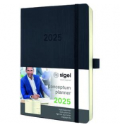 Buchkalender C2520, Conceptum, schwarz, 1 Tag / 1 Seite, Sa/So 1 Seite, 13,5x21cm (A5), 2025
