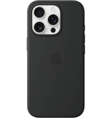 Silikon Case Handy-Cover für Apple iPhone 16 Pro schwarz