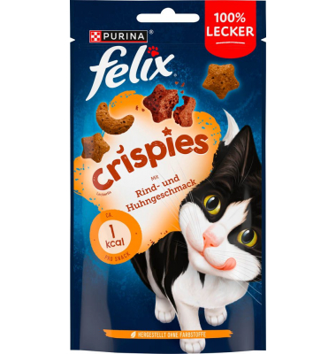 Katzen-Leckerli Crispies mit Rind- und Huhngeschmack 45,0 g Katzen-Leckerli Crispies mit Rind- und Huhngeschmack 45,0 g
