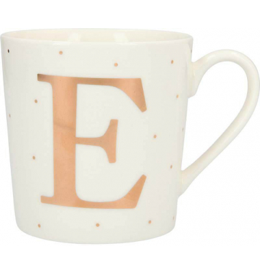 Kaffeebecher Buchstabe E weißgold 0,3 l