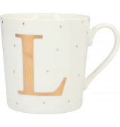 Kaffeebecher Buchstabe L weißgold 0,3 l