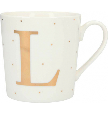 Kaffeebecher Buchstabe L weißgold 0,3 l