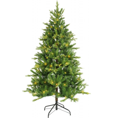 Weihnachtsbaum mit LED Lichterkette grün