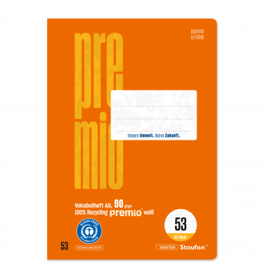 Vokabelheft 040785053 Premio / liniert, A4, 90g, orange