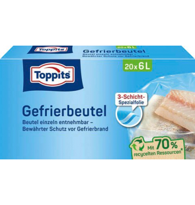 20 Toppits Gefrierbeutel 6,0 l