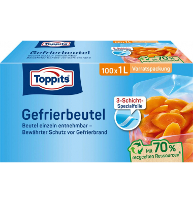 100 Toppits Gefrierbeutel 1,0 l 100 Toppits Gefrierbeutel 1,0 l