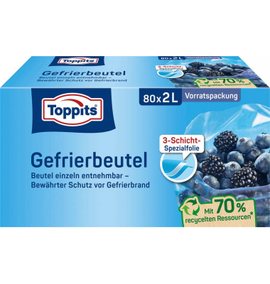 80 Toppits Gefrierbeutel 2,0 l