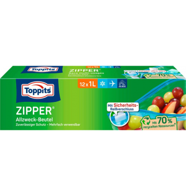 12 Toppits Gefrierbeutel ZIPPER 1,0 l 12 Toppits Gefrierbeutel ZIPPER 1,0 l