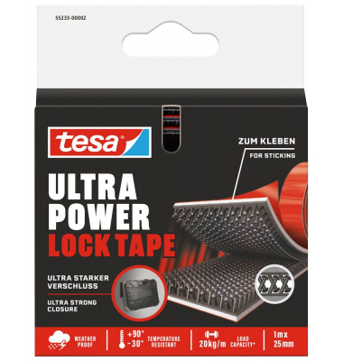 Klettband Ultra Power Lock Tape schwarz