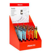 Druckbleistift Feinminenstifte Studio Pen Display, VD85908, 5x hellgrün/5x orange/5x hellblau/ 15x schwarz, 0,5mm, HB