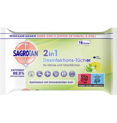 TOGO 2in1 Desinfektionst&uuml;cher Zitrone