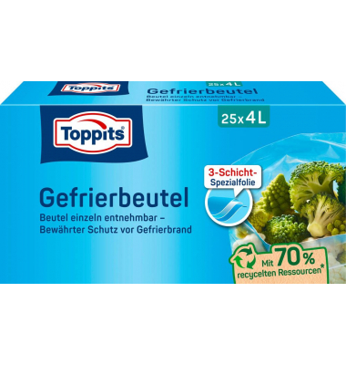 25 Toppits Gefrierbeutel 4,0 l