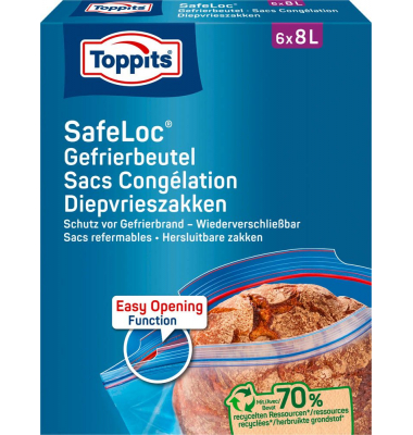 6 Toppits Gefrierbeutel SafeLoc 8,0 l 6 Toppits Gefrierbeutel SafeLoc 8,0 l