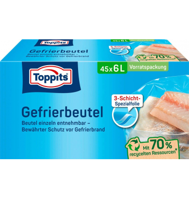 45 Toppits Gefrierbeutel 6,0 l