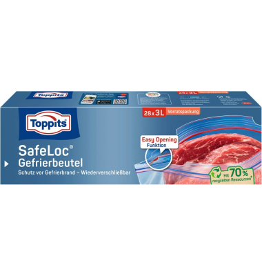28 Toppits Gefrierbeutel SafeLoc 3,0 l 28 Toppits Gefrierbeutel SafeLoc 3,0 l