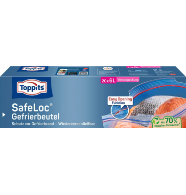 20 Toppits Gefrierbeutel SafeLoc 6,0 l