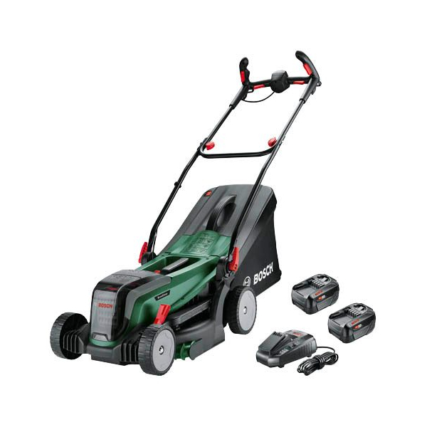 4059952641867 - 0 V für bis zu 550 m² AKTION BOSCH Home & Garden UniversalRotak 2x18V-37-550 Akku-Rasenmäher 180 V für bis zu 550 m² mit 2 Akkus mit Prämie n 4059952641867 - 0 V für bis zu 550 m² AKTION BOSCH Home & Garden UniversalRotak 2x18V-37-550 Akku-Rasenmäher 180 V für bis zu 550 m² mit 2 Akkus mit Prämie n