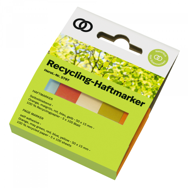 4003630033840 - Haftmarker 5797 oeco Recycling orange maigrün rot blau gelb 4003630033840 5 Stück