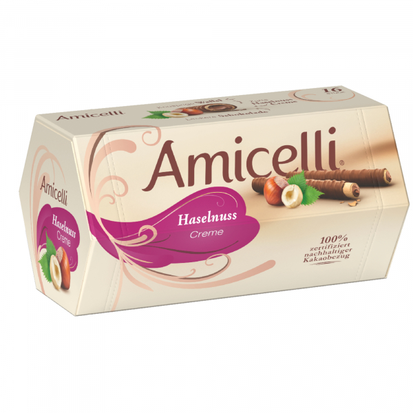 4000417101228 - Amicelli Haselnußröllchen 16 Stück 200 Gramm