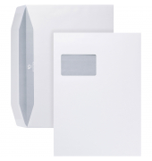 Versandtaschen Posthorn 03570108, lange Seite offen, C4, mit Fenster, nassklebend, 120g, weiß