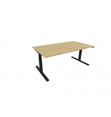 Schreibtisch eModel 3.0, elektrisch höhenverstellbar, 65-131cm (H), 180x100cm (BxT), rechteckig, hamilton oak / schwarz