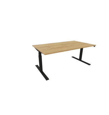 Schreibtisch eModel 3.0, elektrisch höhenverstellbar, 65-131cm (H), 180x100cm (BxT), rechteckig, hickory / schwarz