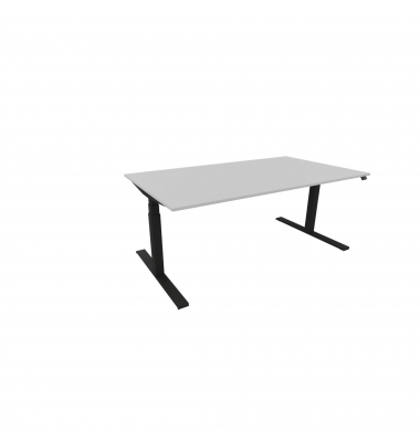 Schreibtisch eModel 3.0, elektrisch höhenverstellbar, 65-131cm (H), 180x100cm (BxT), rechteckig, platinum / schwarz