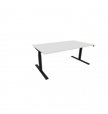 Schreibtisch eModel 3.0, elektrisch höhenverstellbar, 65-131cm (H), 180x100cm (BxT), rechteckig, weiß / schwarz