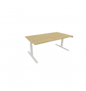 Schreibtisch eModel 3.0, elektrisch höhenverstellbar, 65-131cm (H), 180x100cm (BxT), rechteckig, hamilton oak / weiß