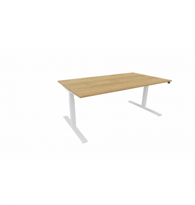Schreibtisch eModel 3.0, elektrisch höhenverstellbar, 65-131cm (H), 180x100cm (BxT), rechteckig, hickory / weiß