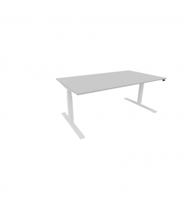 Schreibtisch eModel 3.0, elektrisch höhenverstellbar, 65-131cm (H), 180x100cm (BxT), rechteckig, platinum / weiß