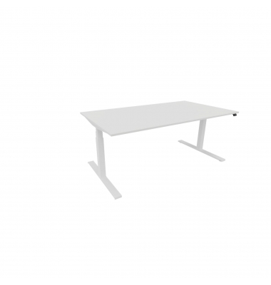 Schreibtisch eModel 3.0, elektrisch höhenverstellbar, 65-131cm (H), 180x100cm (BxT), rechteckig, weiß / weiß