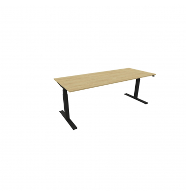 Schreibtisch eModel 3.0, elektrisch höhenverstellbar, 65-131cm (H), 200x80cm (BxT), rechteckig, hamilton oak / schwarz