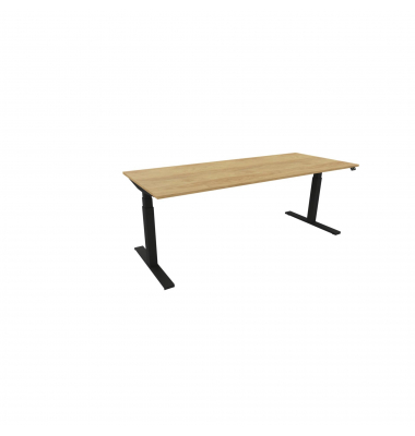 Schreibtisch eModel 3.0, elektrisch höhenverstellbar, 65-131cm (H), 200x80cm (BxT), rechteckig, hickory / schwarz