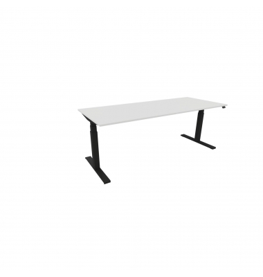 Schreibtisch eModel 3.0, elektrisch höhenverstellbar, 65-131cm (H), 200x80cm (BxT), rechteckig, weiß / schwarz