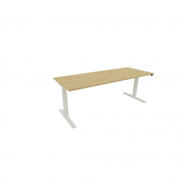 Schreibtisch eModel 3.0, elektrisch höhenverstellbar, 65-131cm (H), 200x80cm (BxT), rechteckig, hamilton oak / weiß