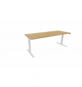 Schreibtisch eModel 3.0, elektrisch höhenverstellbar, 65-131cm (H), 200x80cm (BxT), rechteckig, hickory / weiß