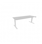 Schreibtisch eModel 3.0, elektrisch höhenverstellbar, 65-131cm (H), 200x80cm (BxT), rechteckig, platinum / weiß