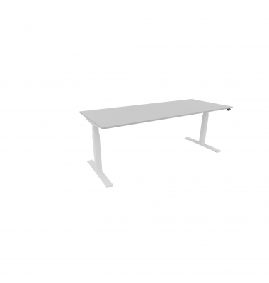 Schreibtisch eModel 3.0, elektrisch höhenverstellbar, 65-131cm (H), 200x80cm (BxT), rechteckig, platinum / weiß