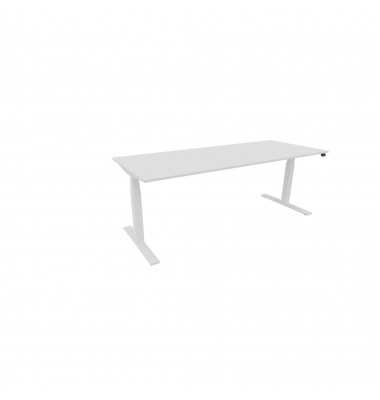 Schreibtisch eModel 3.0, elektrisch höhenverstellbar, 65-131cm (H), 200x80cm (BxT), rechteckig, weiß / weiß