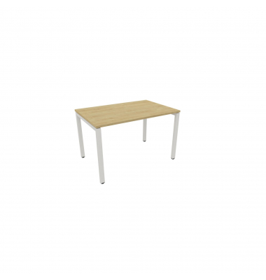 Schreibtisch, Rohr in Rohr-System, 64-86cm (H), 120x80cm (BxT), rechteckig, hamilton oak / weiß