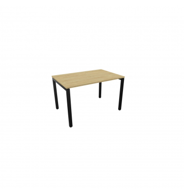 Schreibtisch, Rohr in Rohr-System, 64-86cm (H), 120x80cm (BxT), rechteckig, hamilton oak / schwarz