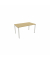 Schreibtisch, Rohr in Rohr-System, 64-86cm (H), 140x80cm (BxT), rechteckig, hamilton oak / weiß