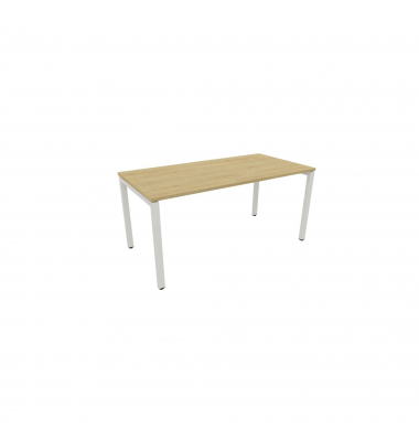 Schreibtisch, Rohr in Rohr-System, 64-86cm (H), 160x80cm (BxT), rechteckig, hamilton oak / weiß
